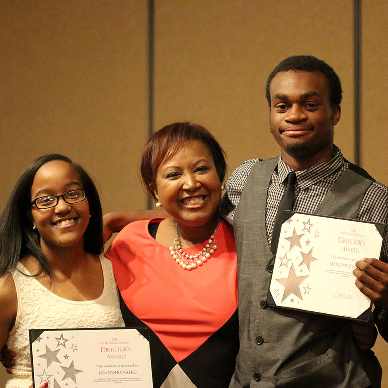 Two students receiving the Director's Award.