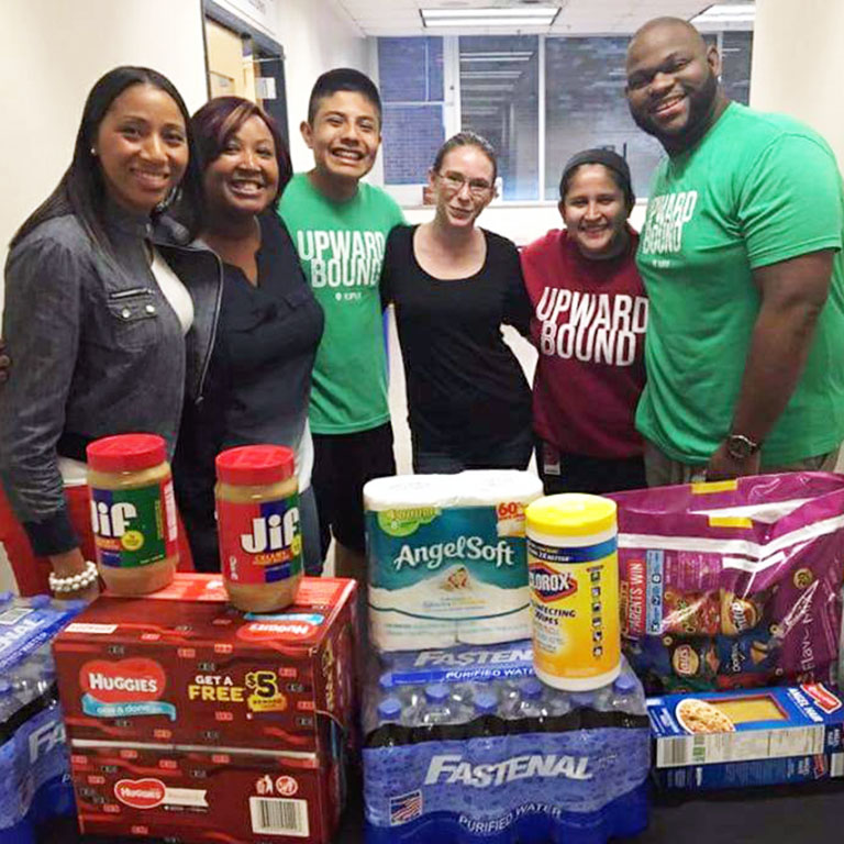 Upward Bound and staff collecting donations for "Hoosiers Helping Houston"